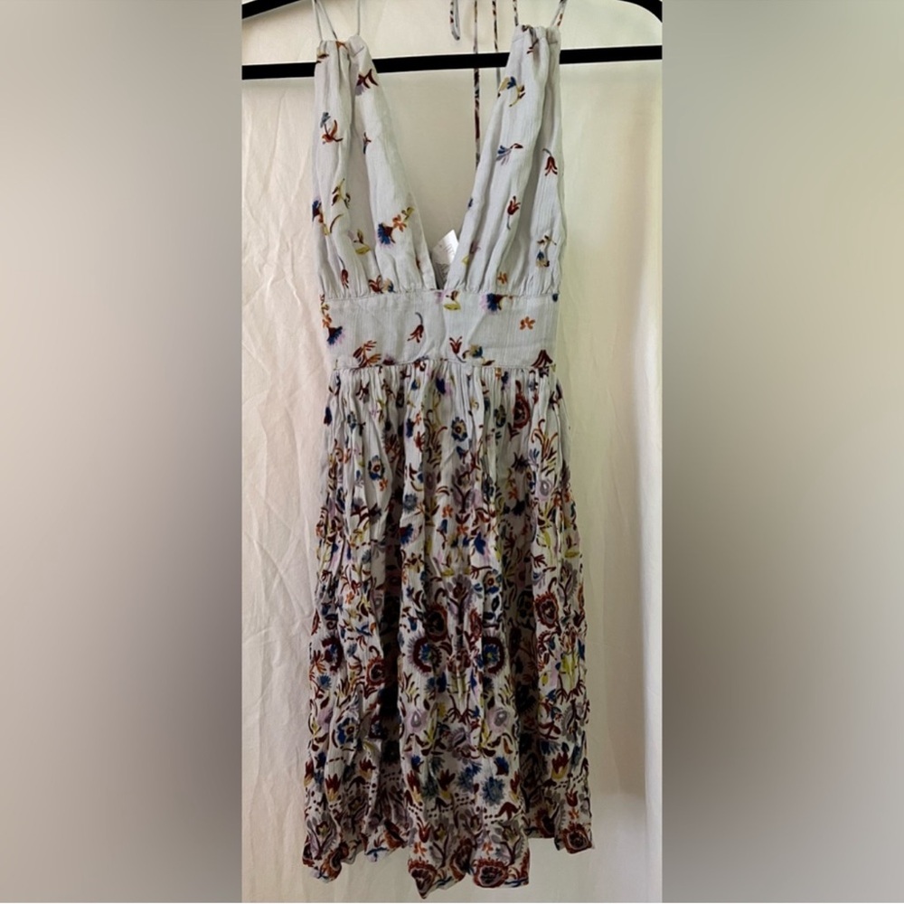 UO Kimchi Blue Gauze Halter Mini Dress, Size Medium